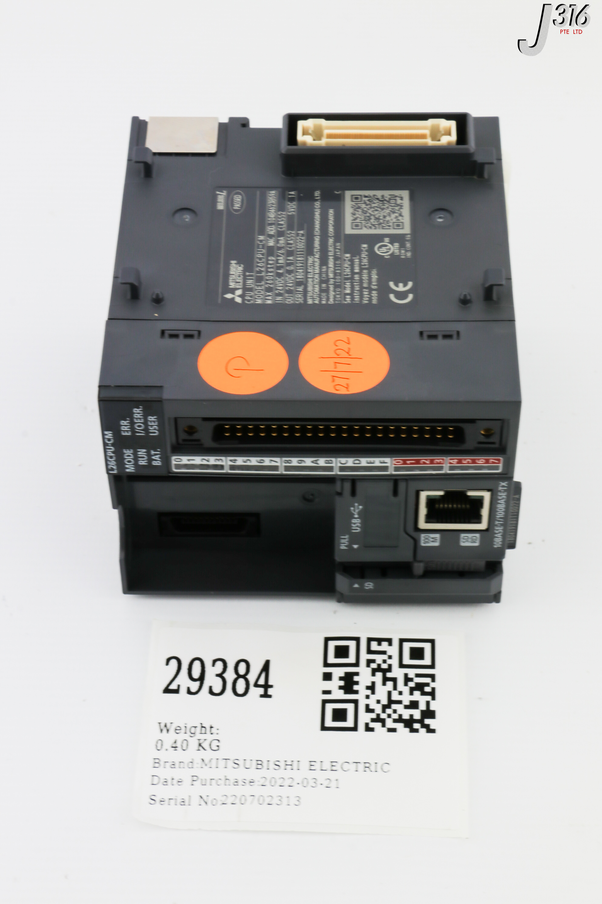 29384 MITSUBISHI ELECTRIC CPU UNIT, MELSEC L SERIES, 260K STEP